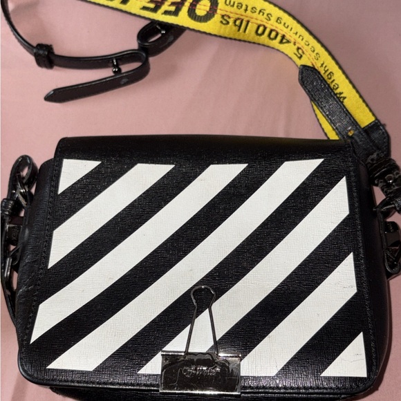 Off-White Handbags - Off-White Black and White Striped Crossbody Bag with 2 straps.